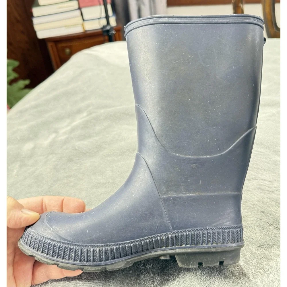 Kamik Rain Boots Womens 1 Blue Rubber Pull On Mid Calf Waterproof Outdoor‎